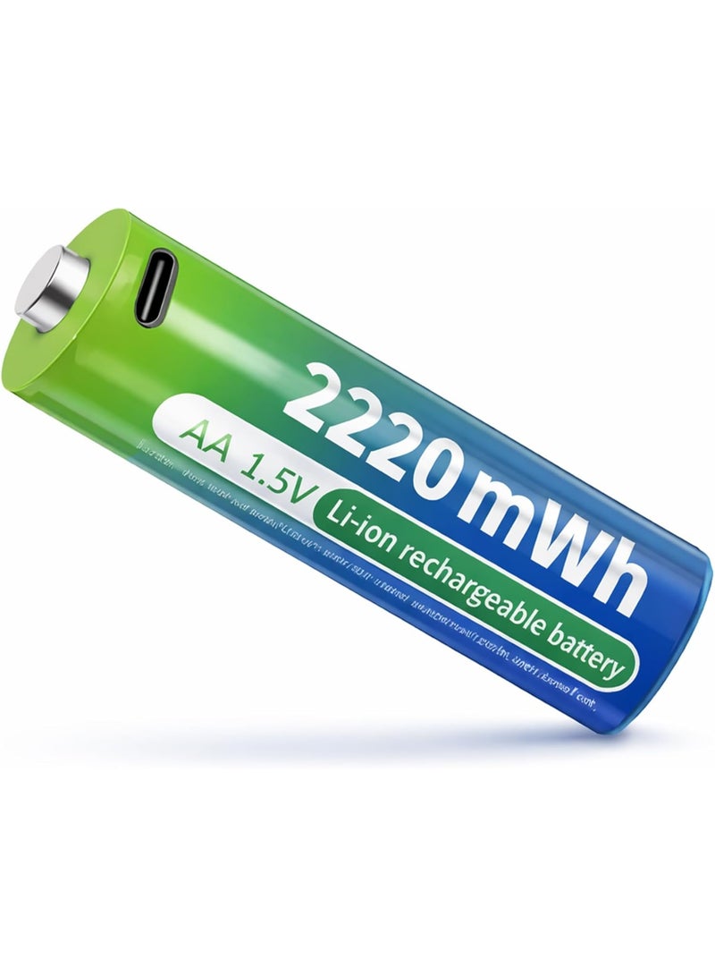 francell High-Capacity USB-C Rechargeable AA Batteries – 1.5V 2220mWh Lithium-Ion Power with Built-in Type-C Charging Port – Constant 1.5V Output & Eco-Friendly Design (No External Charger Required) - Image 4